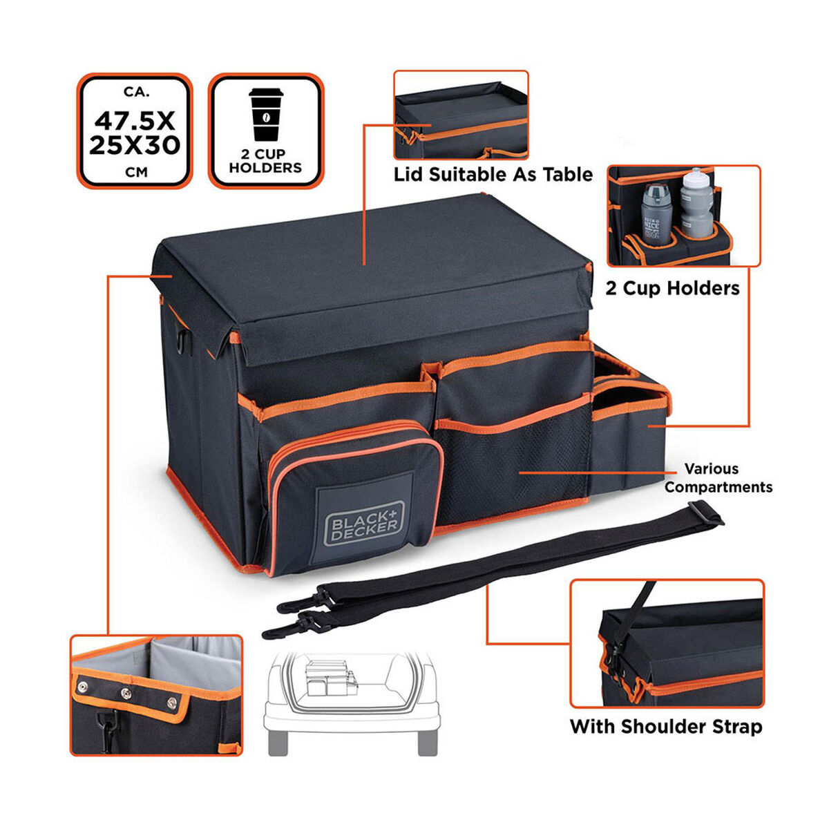 Bilorganiserer Black & Decker Kjøler